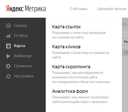 Карты в Яндекс метрика - клики, ссылки, скроллинг